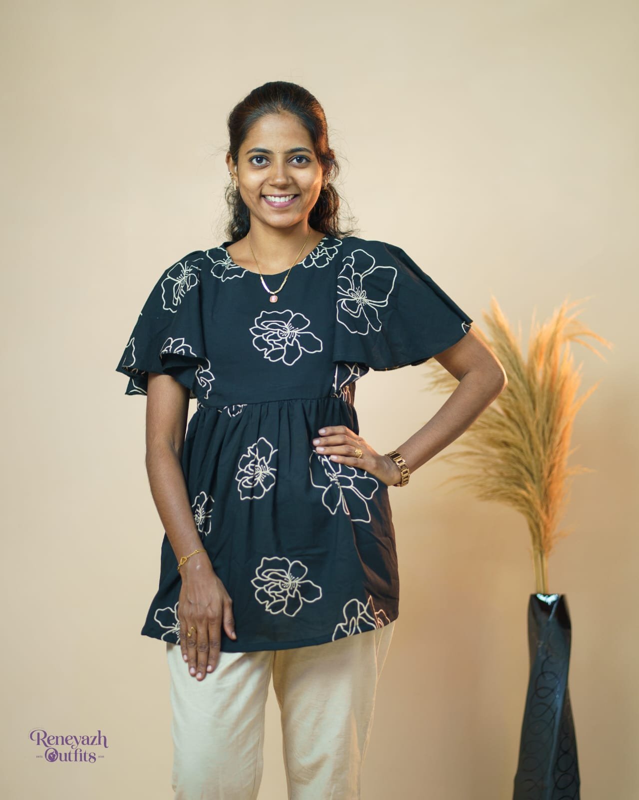 Feeding Peplum Top-Blue