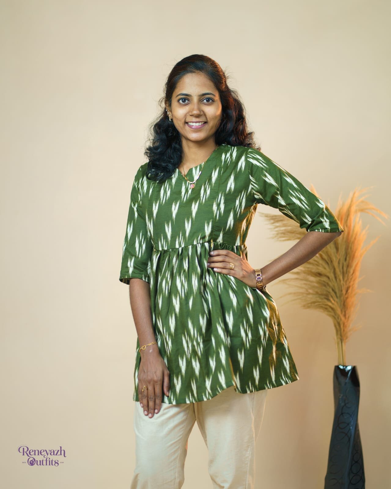 Feeding Peplum Top - Green