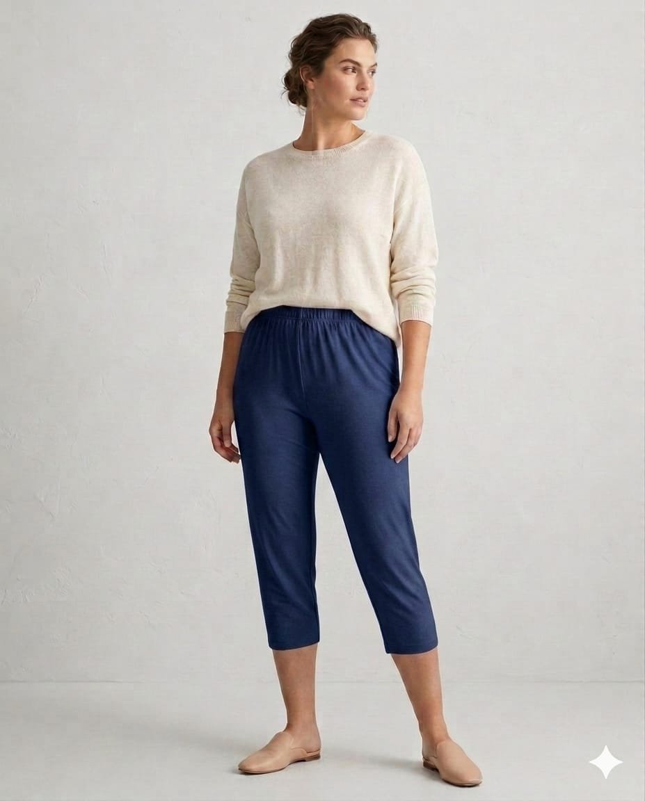 Calf Length Pant- Blue