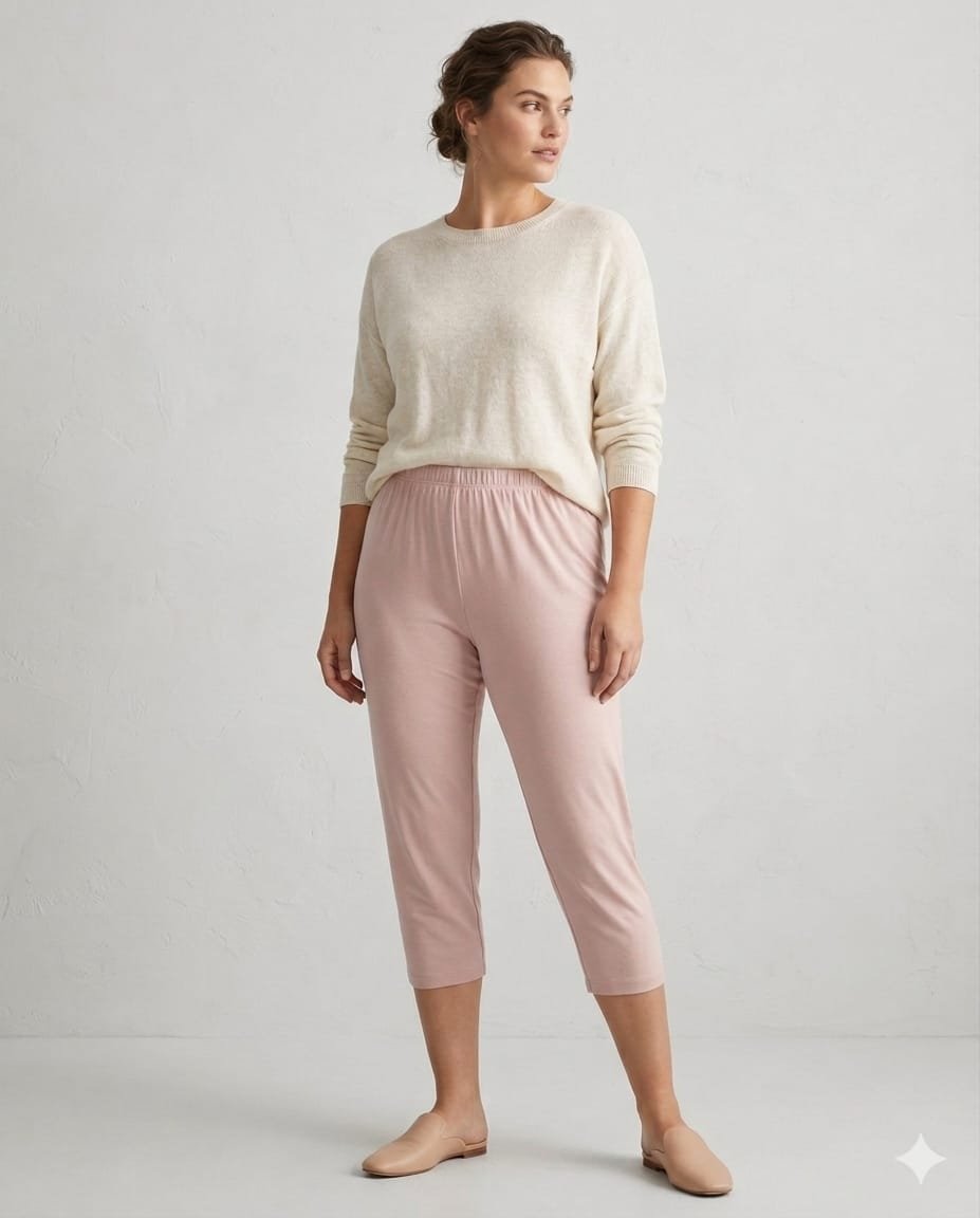 Calf Length Pant-Light Pink
