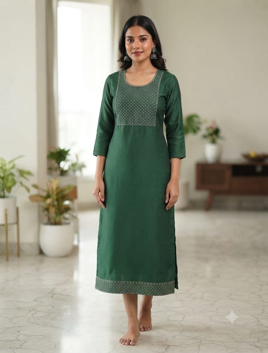 NF TOP - Dark Green with Grey embroidery