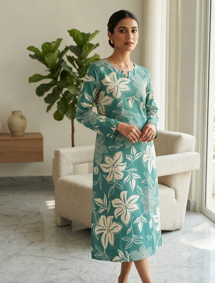 NF TOP - Green Flower