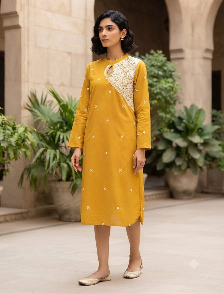 NF Top - Yellow with embroidery