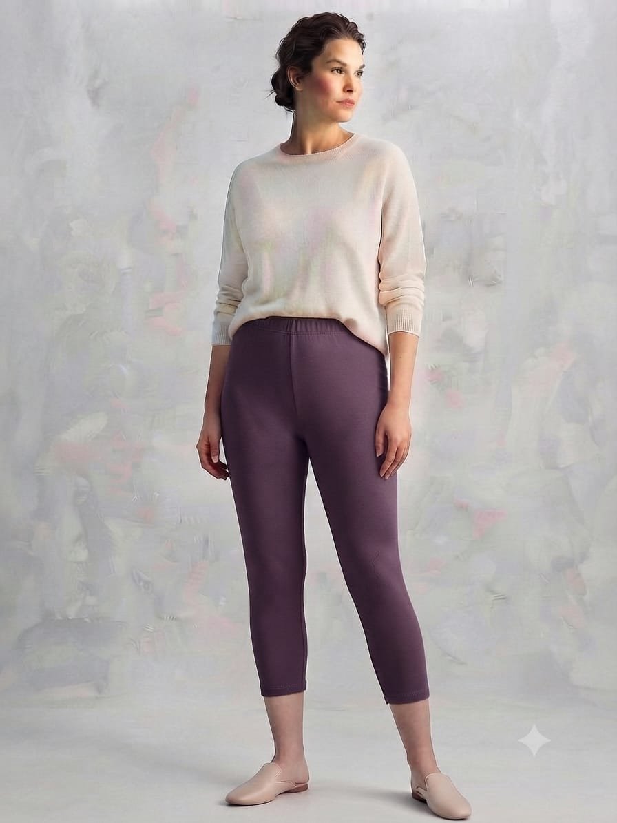 Calf Length Pant-Purple