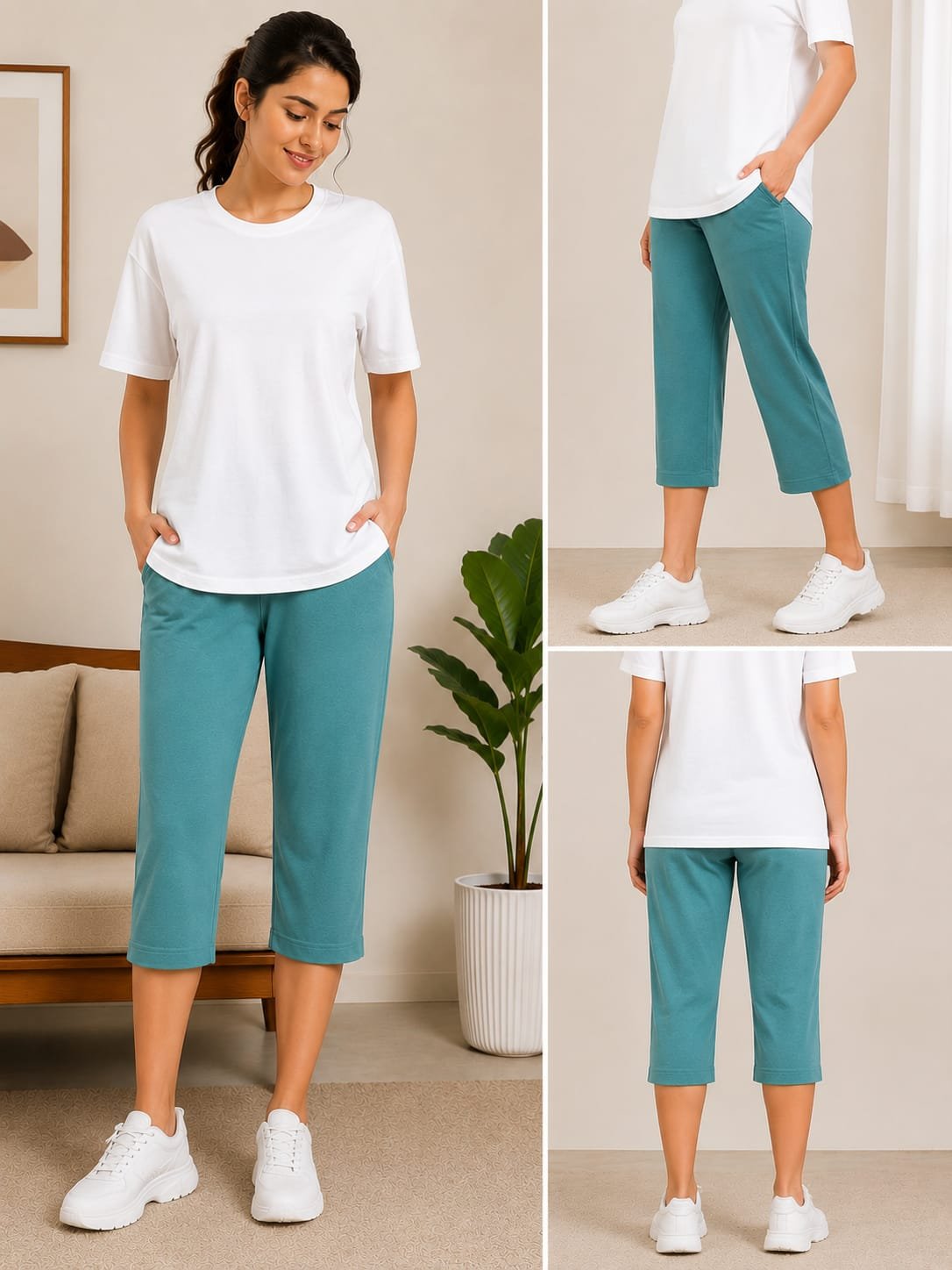 Calf length pant - Pine Green