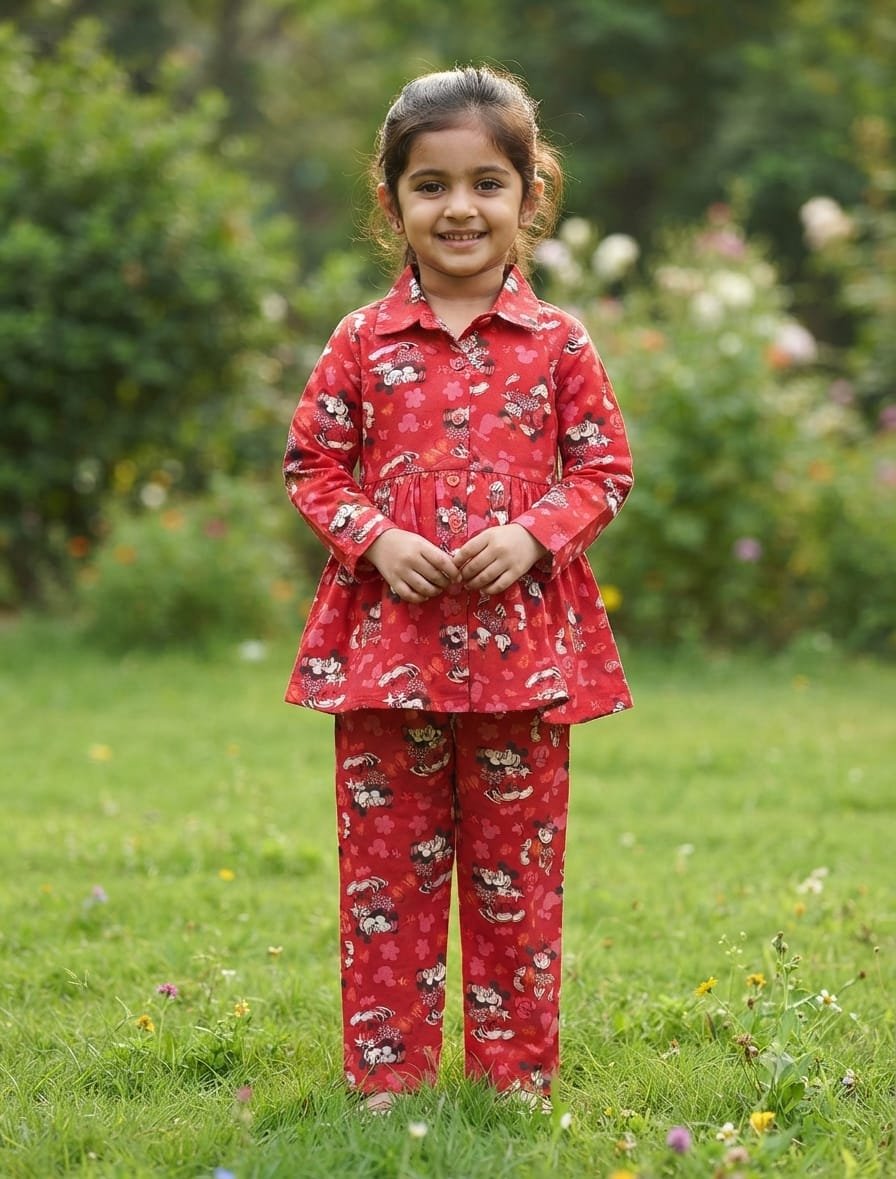 Girls Peplum Kurta & Pant Set
